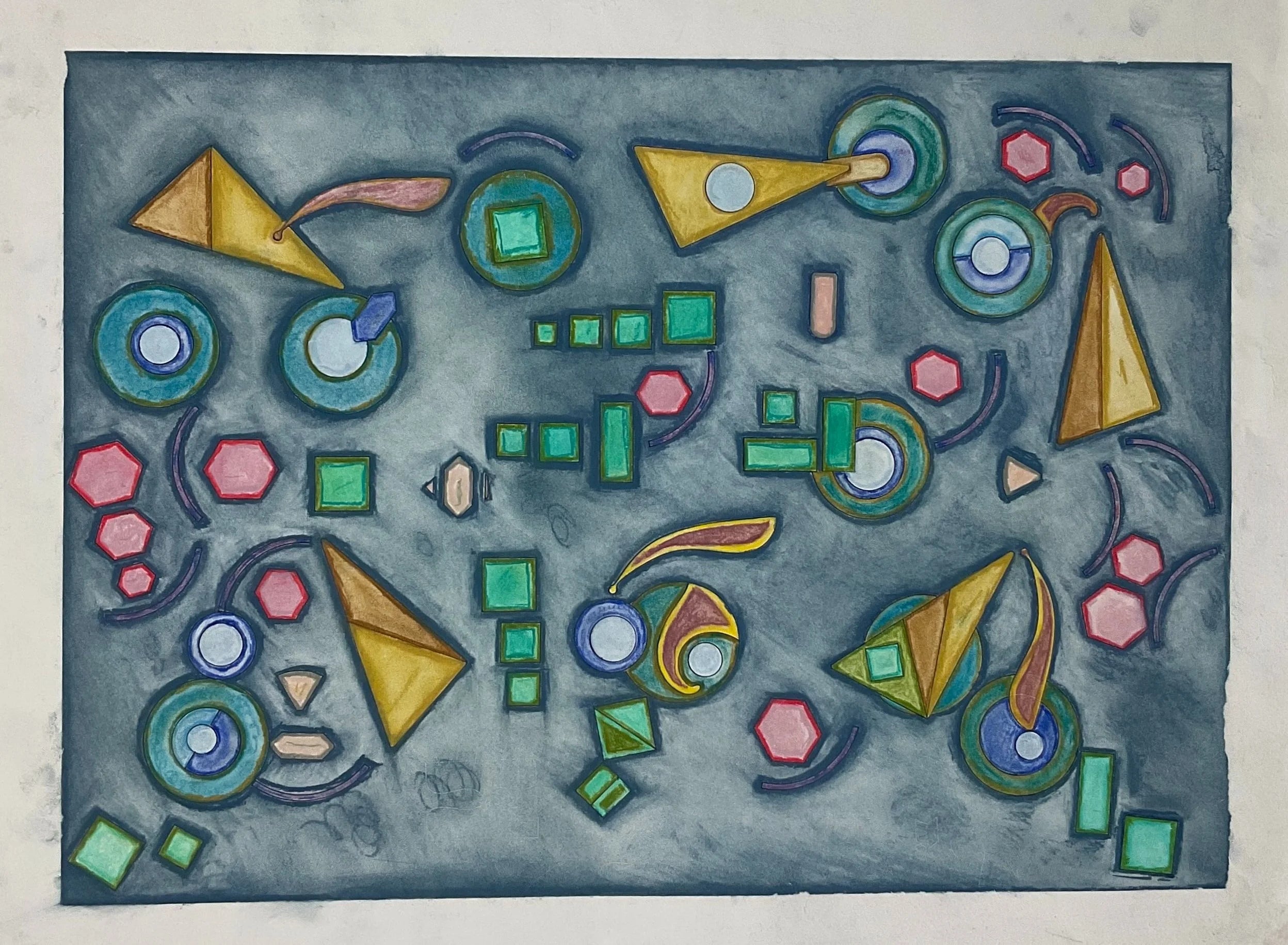 Untitled (Shapes On Black Background) by Xochilt Escobar