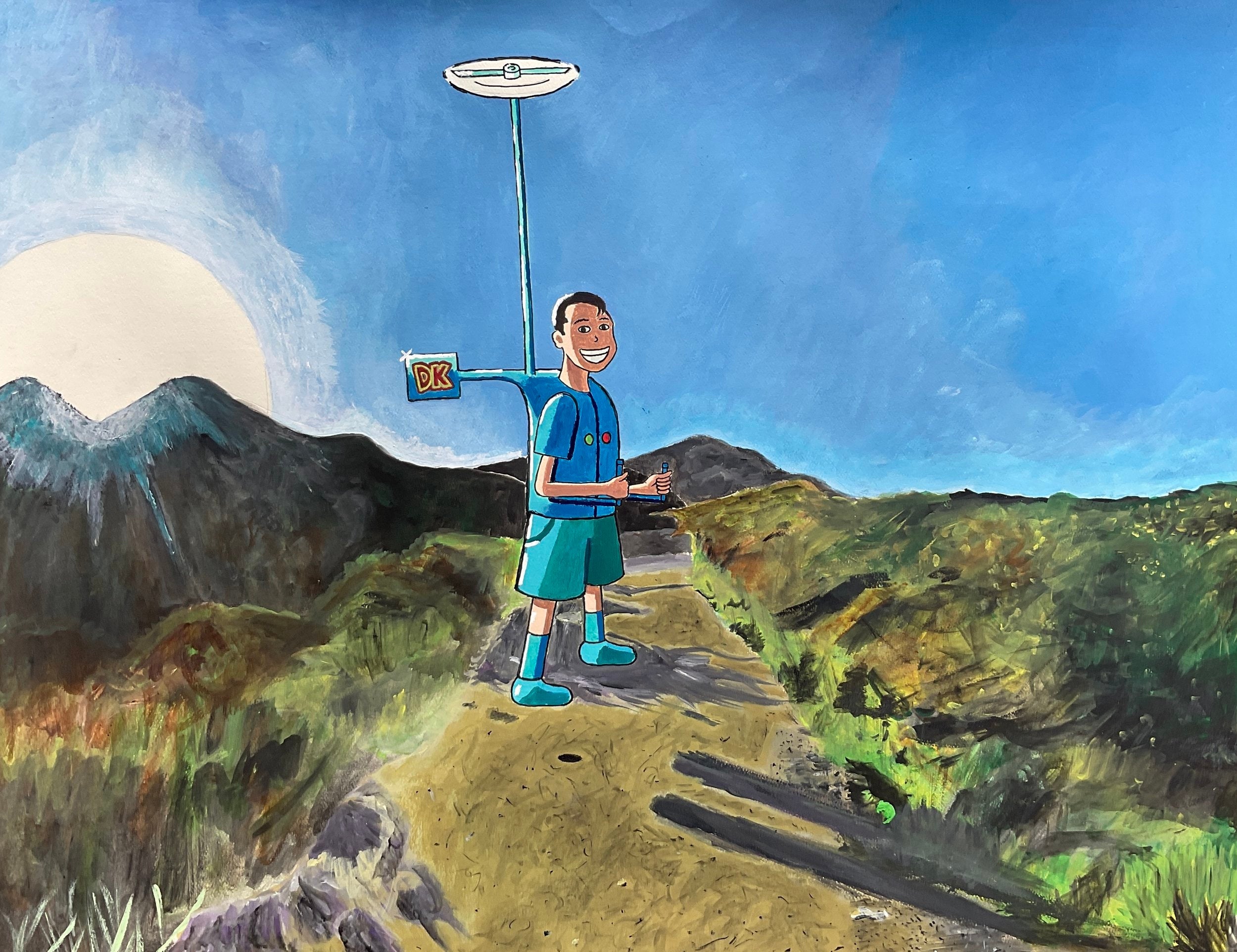 A Person with a DK Helicopter Jetpack Flying Around at a San Diego Mountain Hike by Jonah Saleman