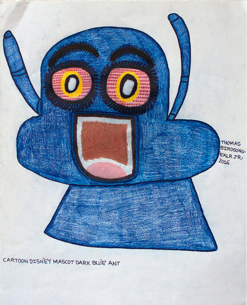 Cartoon Disn’e’y Mascot Dark Blu’e’ Ant by Thomas Birdsong