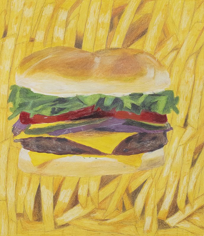 Cheeseburger with Fries by Nelson Cobian