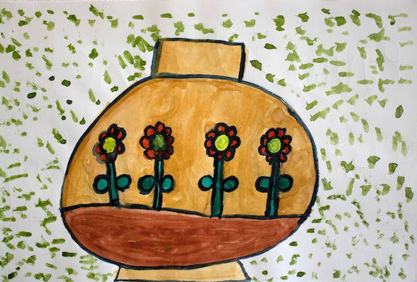 Flowers with Orange by Larry Dunbar