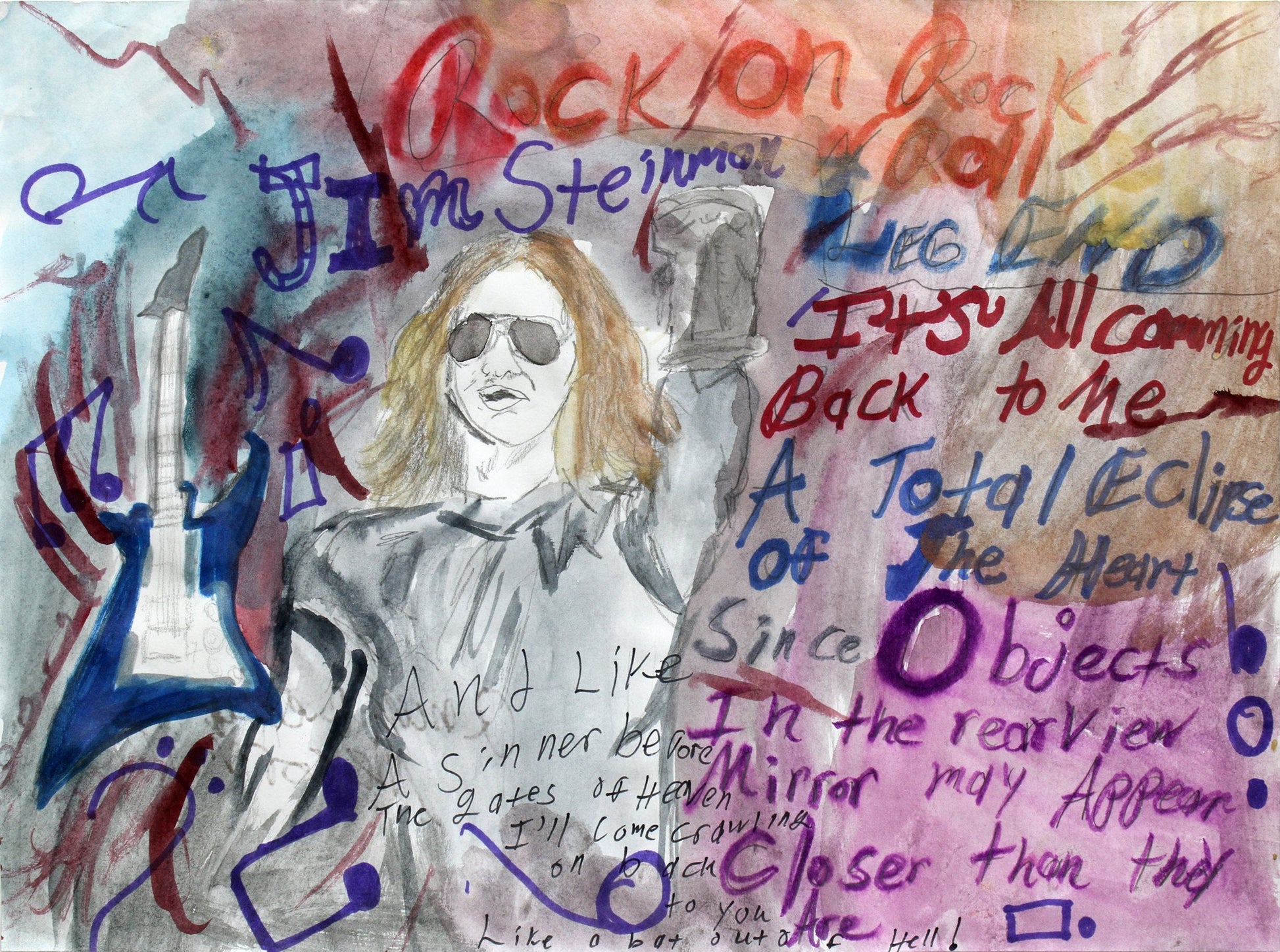 Jim Steinman Tribute Rock n' Roll Art Piece by Raven McCormick