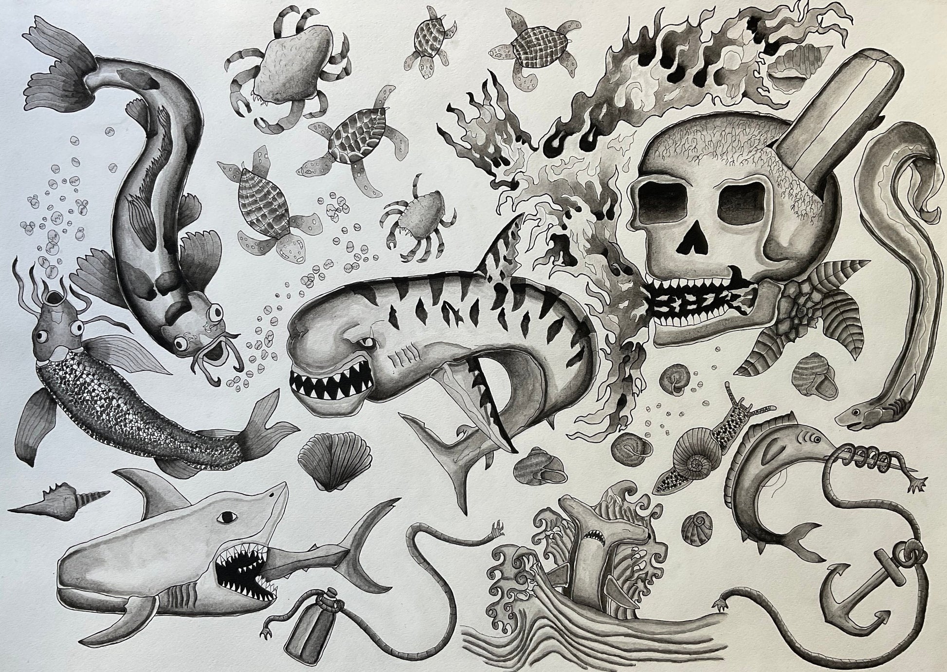 “Skulls and Aquatics”by Victor Prieto