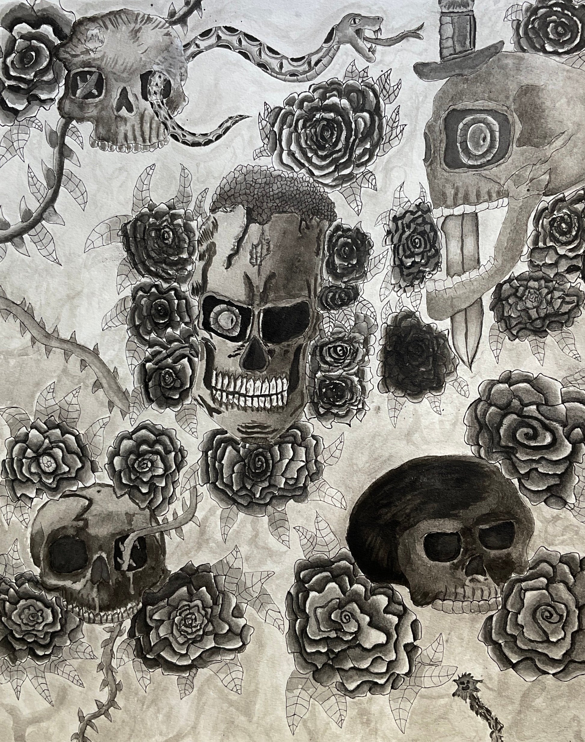 “Skulls and Thorns” by Victor Prieto