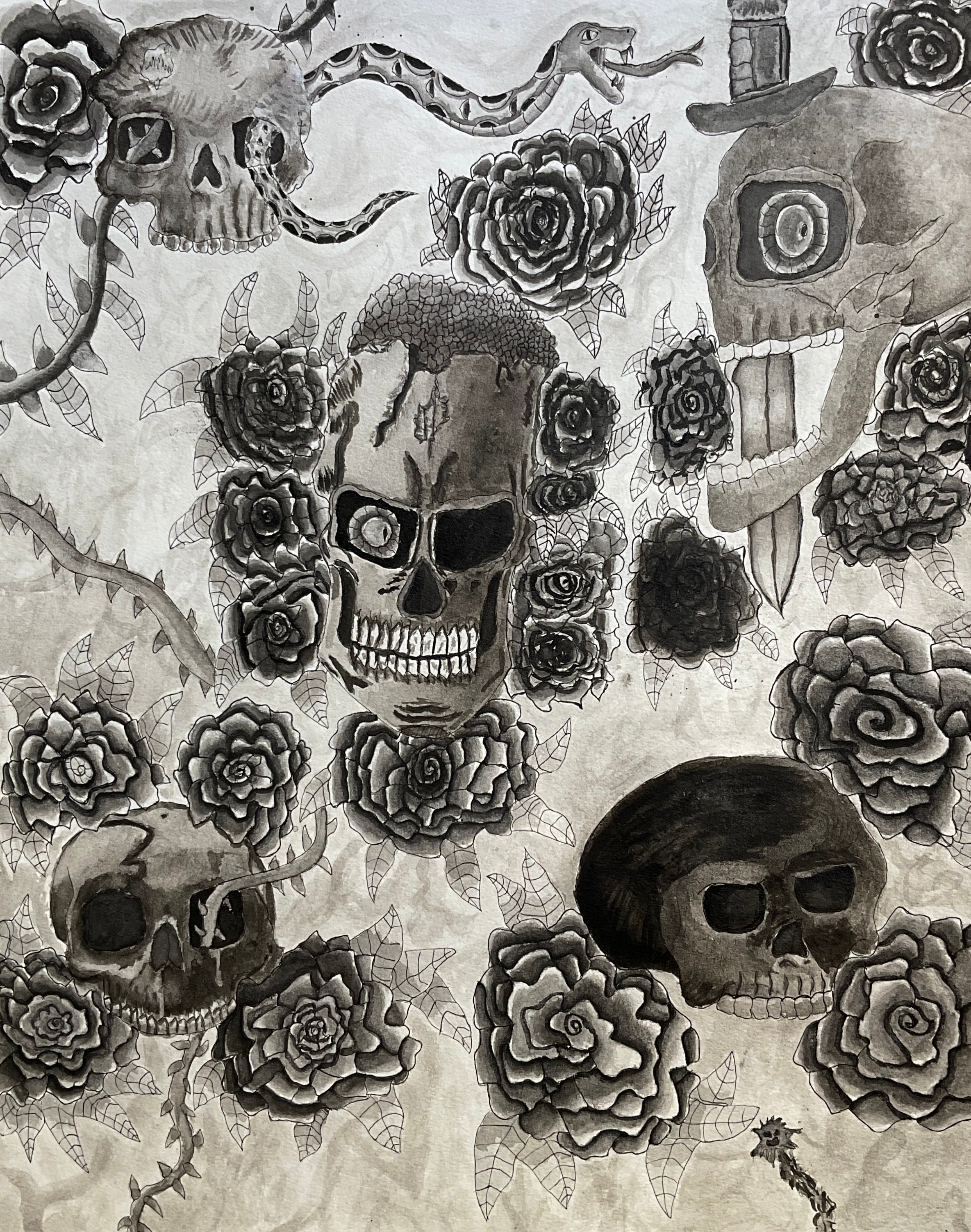 “Skulls and Thorns” by Victor Prieto