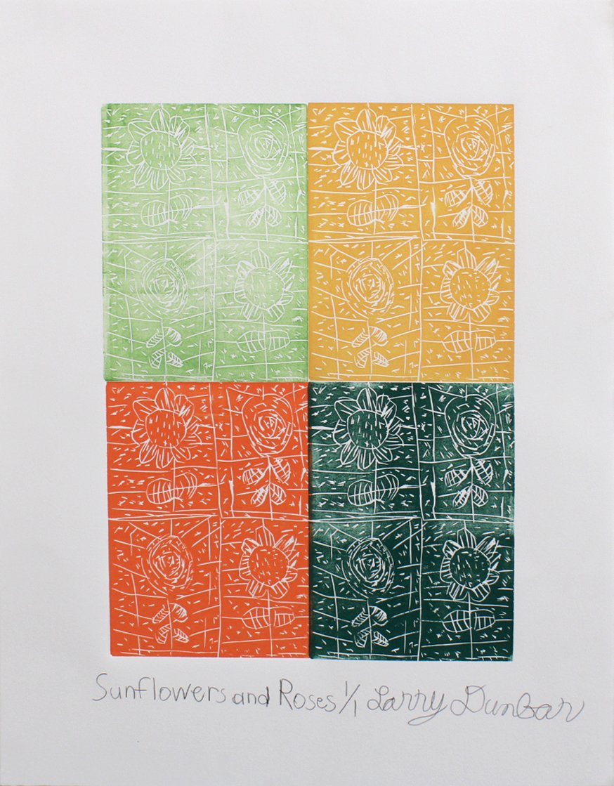 Sunflowers and Roses by Larry Dunbar