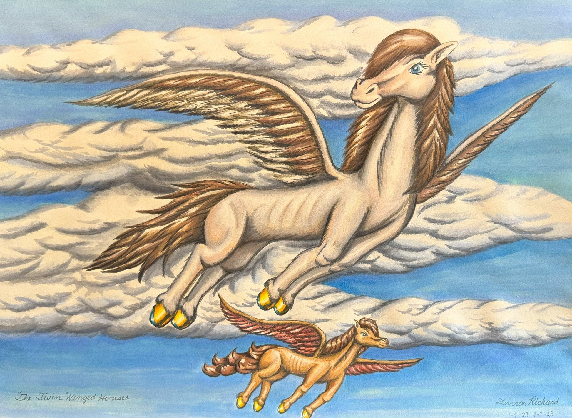 The Twin Winged Horses by Deveron Richard