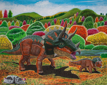 Triceratops in Autumn by Joseph Tapia
