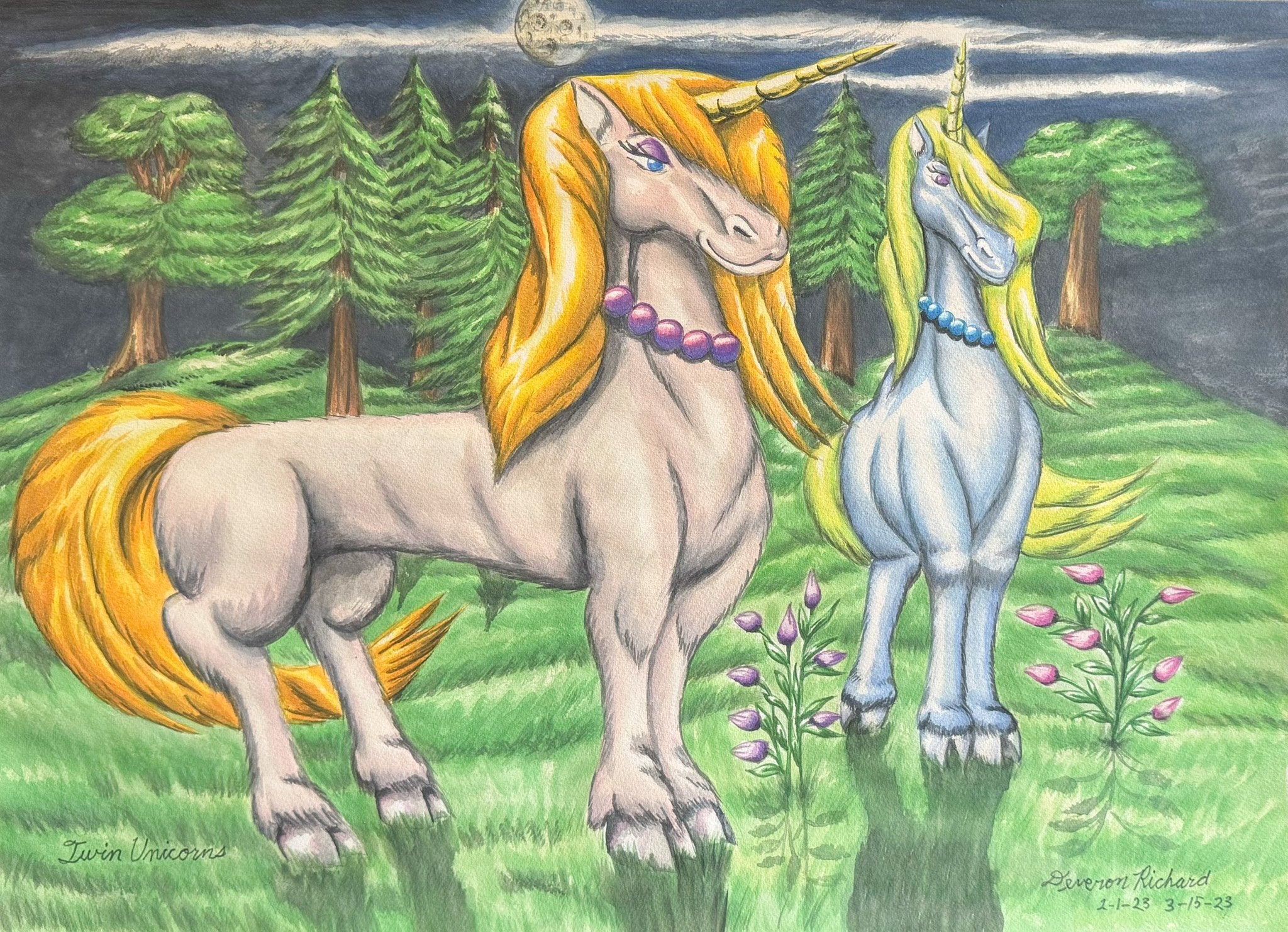Twin Unicorns by Deveron Richard