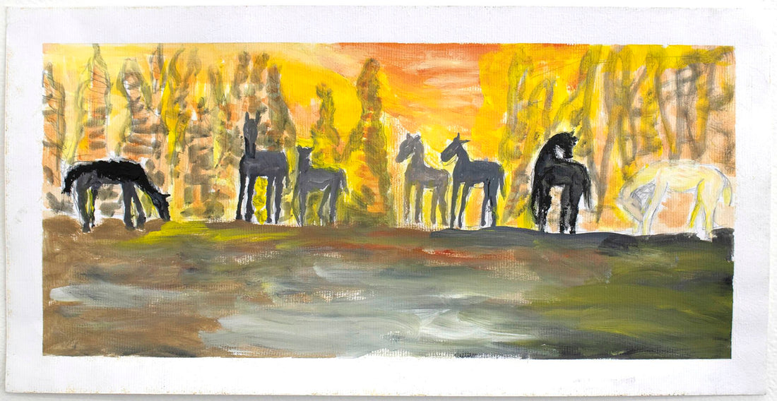 Untitled (Animals On Orange Background) by Christina Yoo