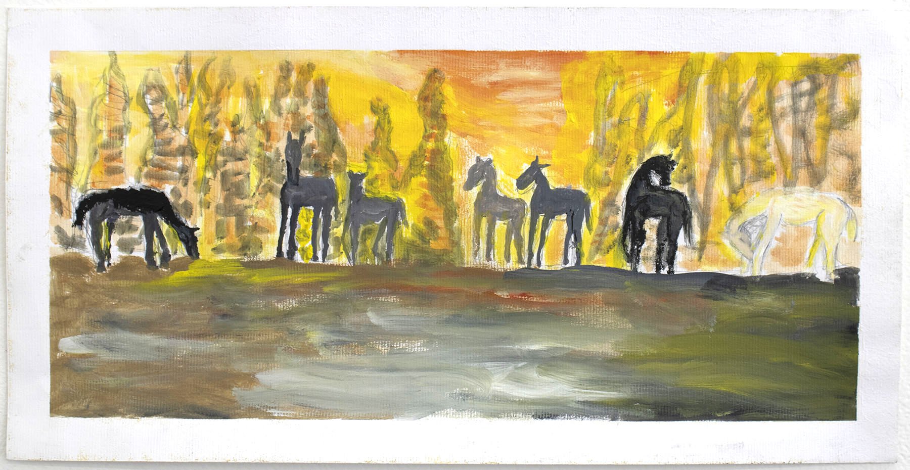 Untitled (Animals On Orange Background) by Christina Yoo