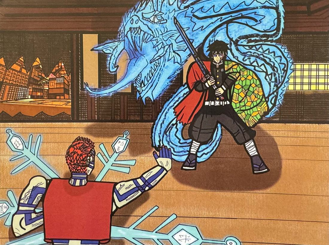 Untitled (Battle Scene On Brown Background) by James Roman