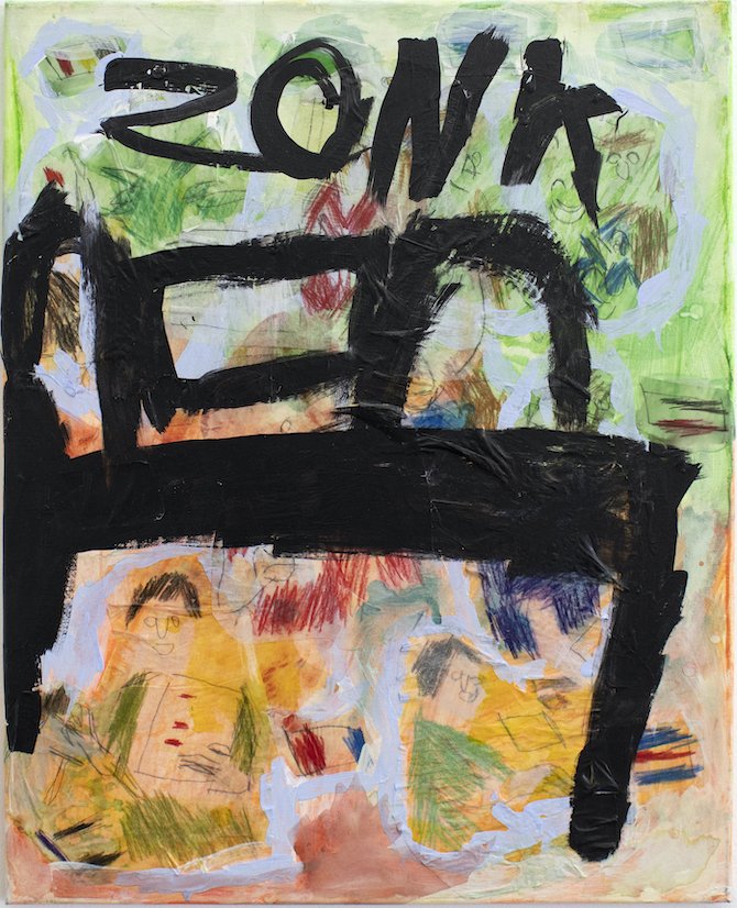 Untitled (Black Letters) by Helen Paik