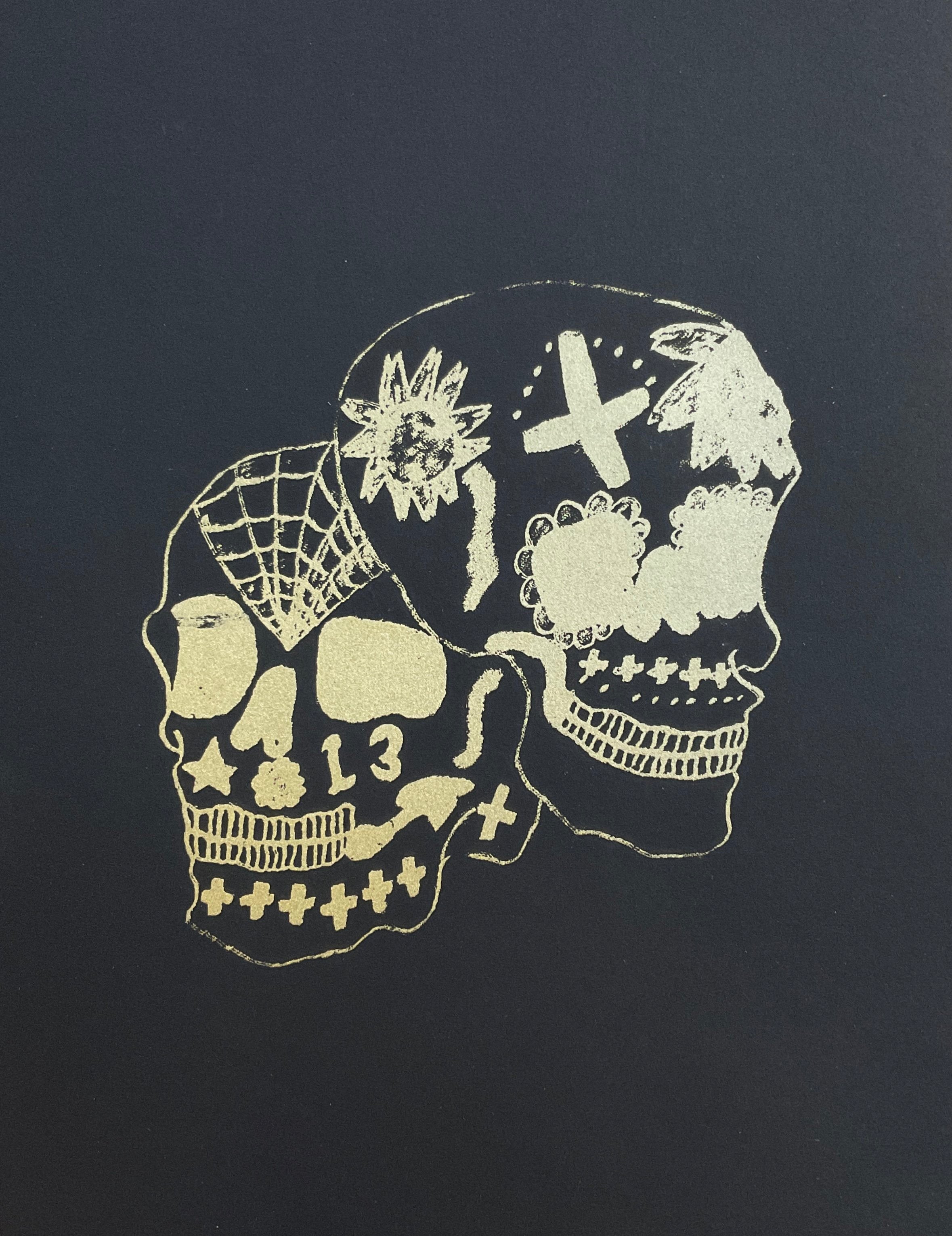 Untitled (Black Skulls) by Victor Prieto