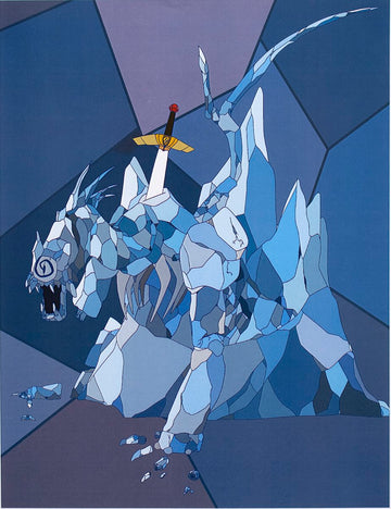 Untitled (Blue Creature & Sword) by Maria Ortega