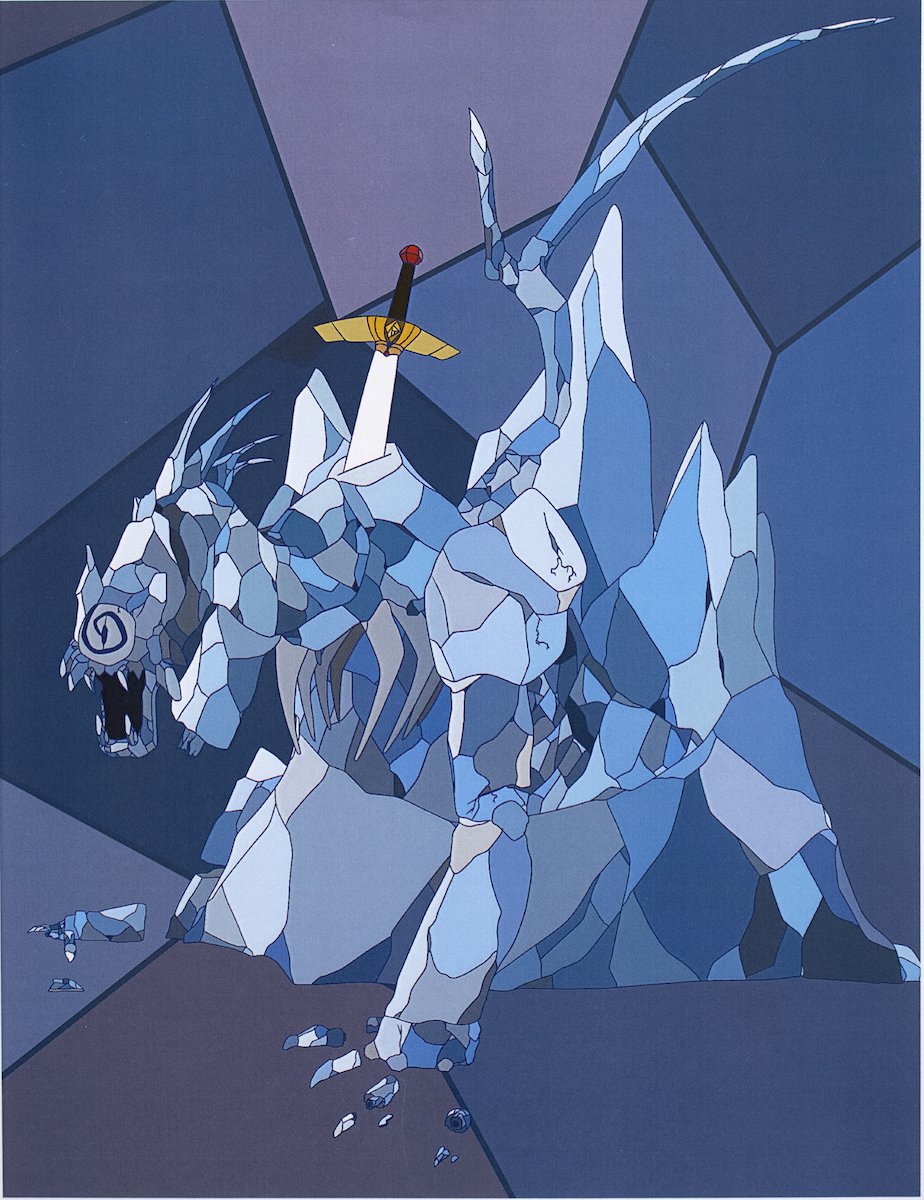 Untitled (Blue Creature & Sword) by Maria Ortega