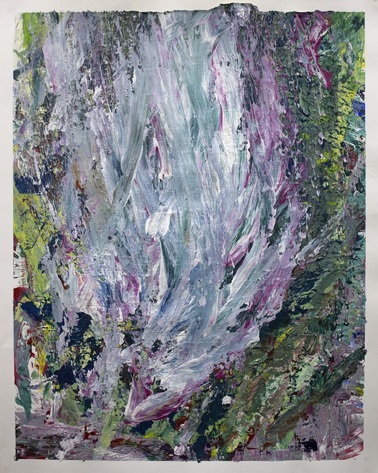 Untitled (Blue, Green & Purple Strokes) by Vanessa McConnell