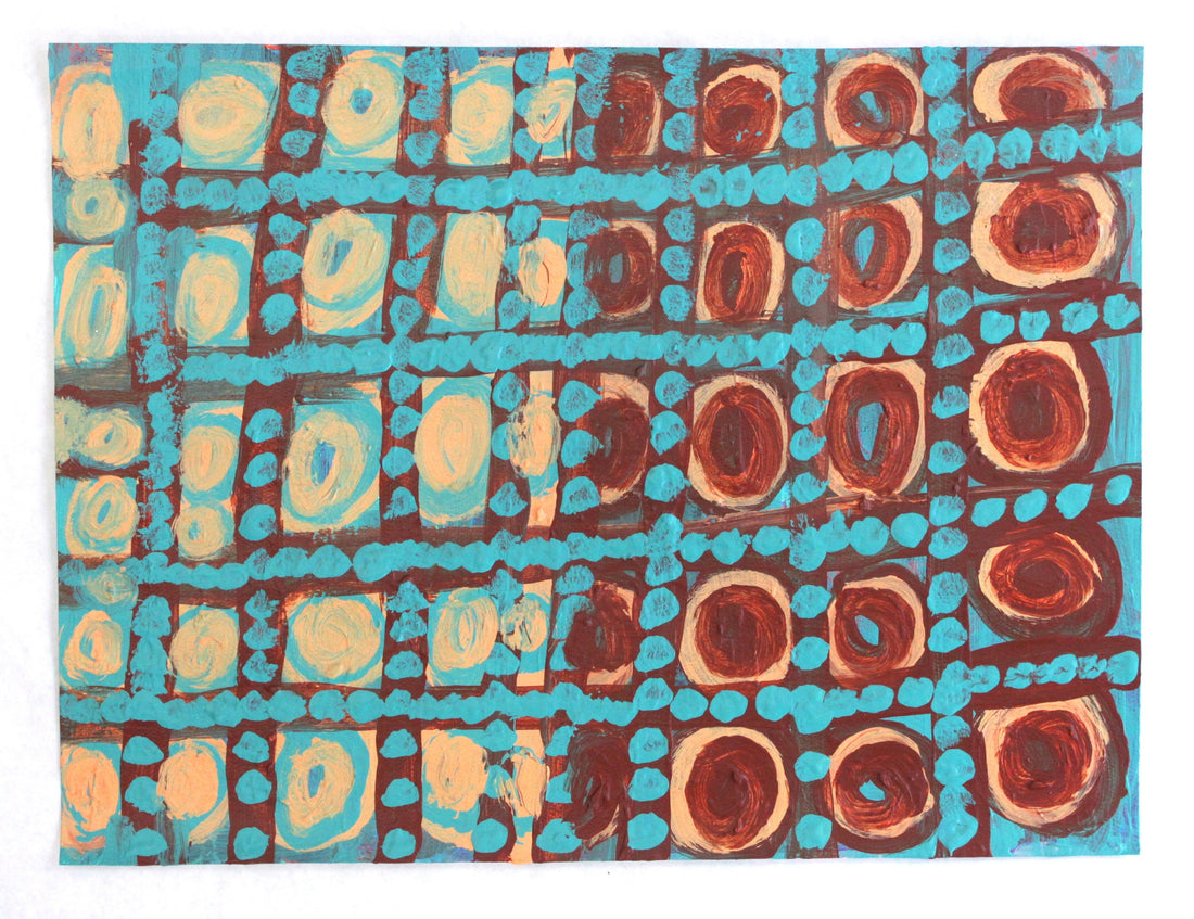 Untitled (Blue & Orange Circles) by Laksmi Camp