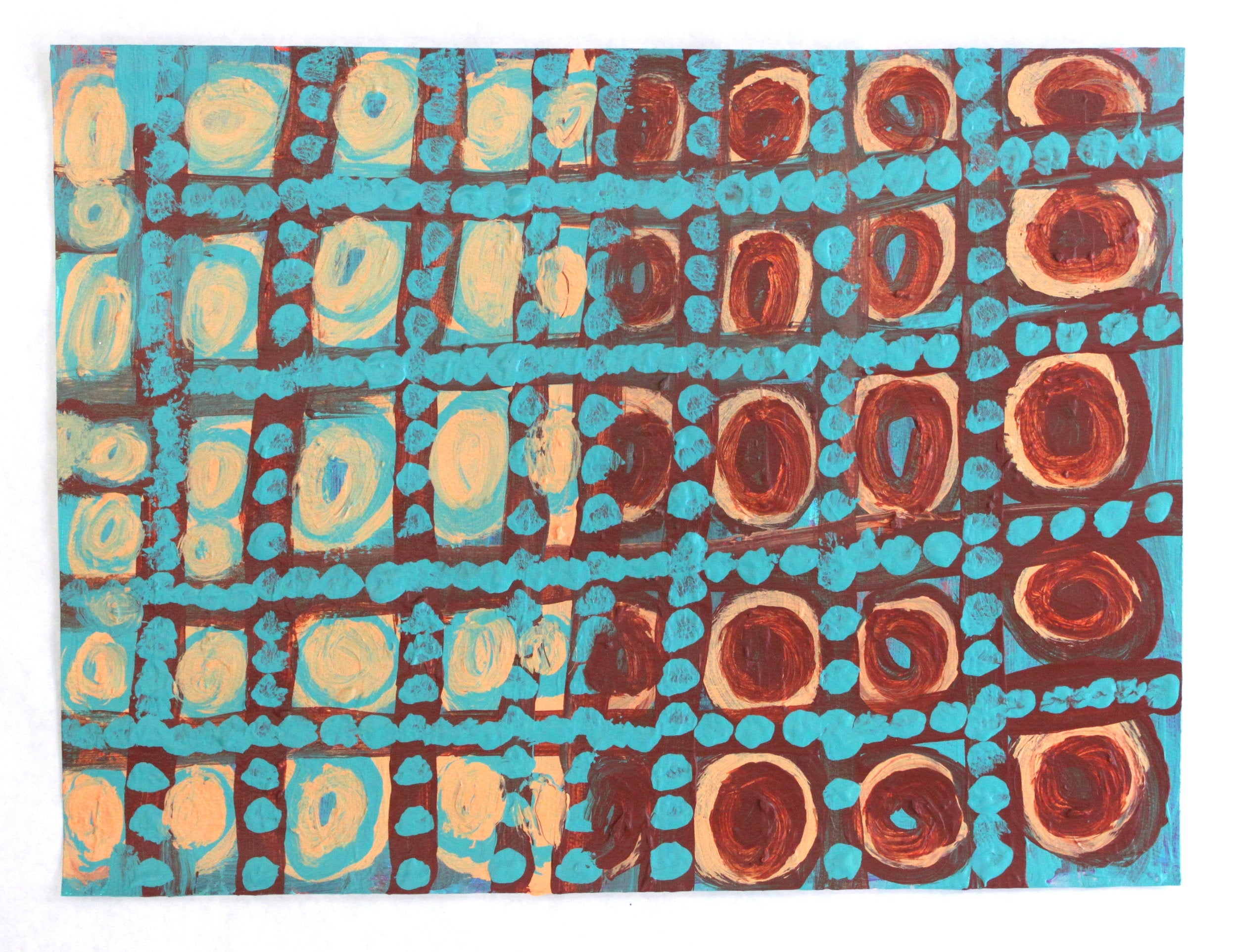 Untitled (Blue & Orange Circles) by Laksmi Camp