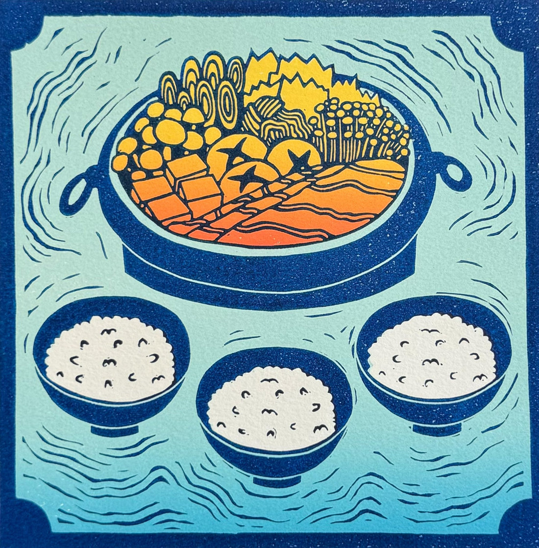 Untitled (Blue & Orange Print) by Jonah Saleman