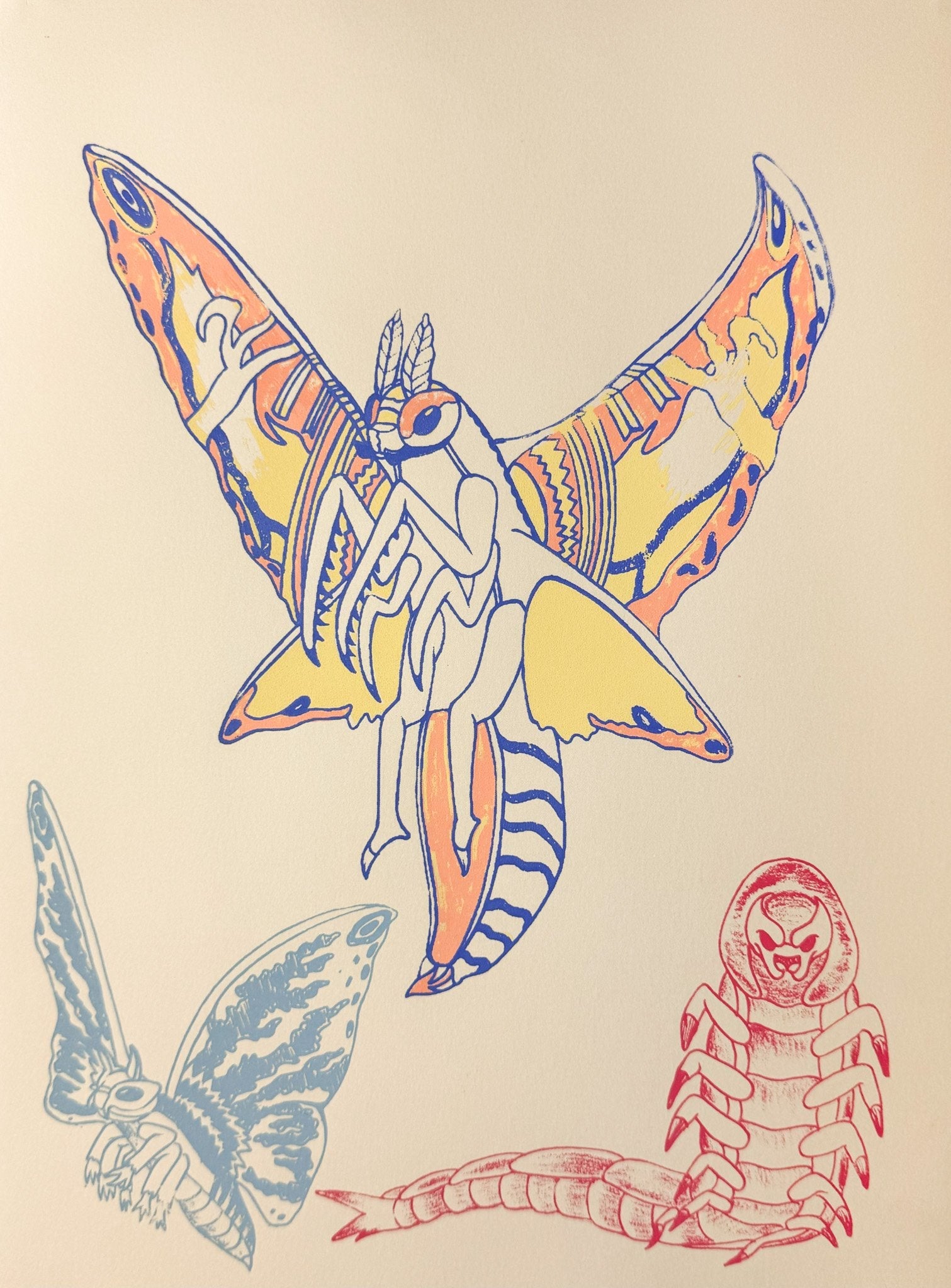 Untitled (Bug Kaiju Print) by Cyril Elvina