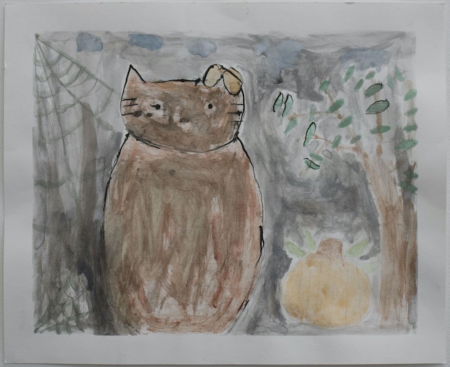 Untitled (Cat Character & Spider Web) by Camille Chang