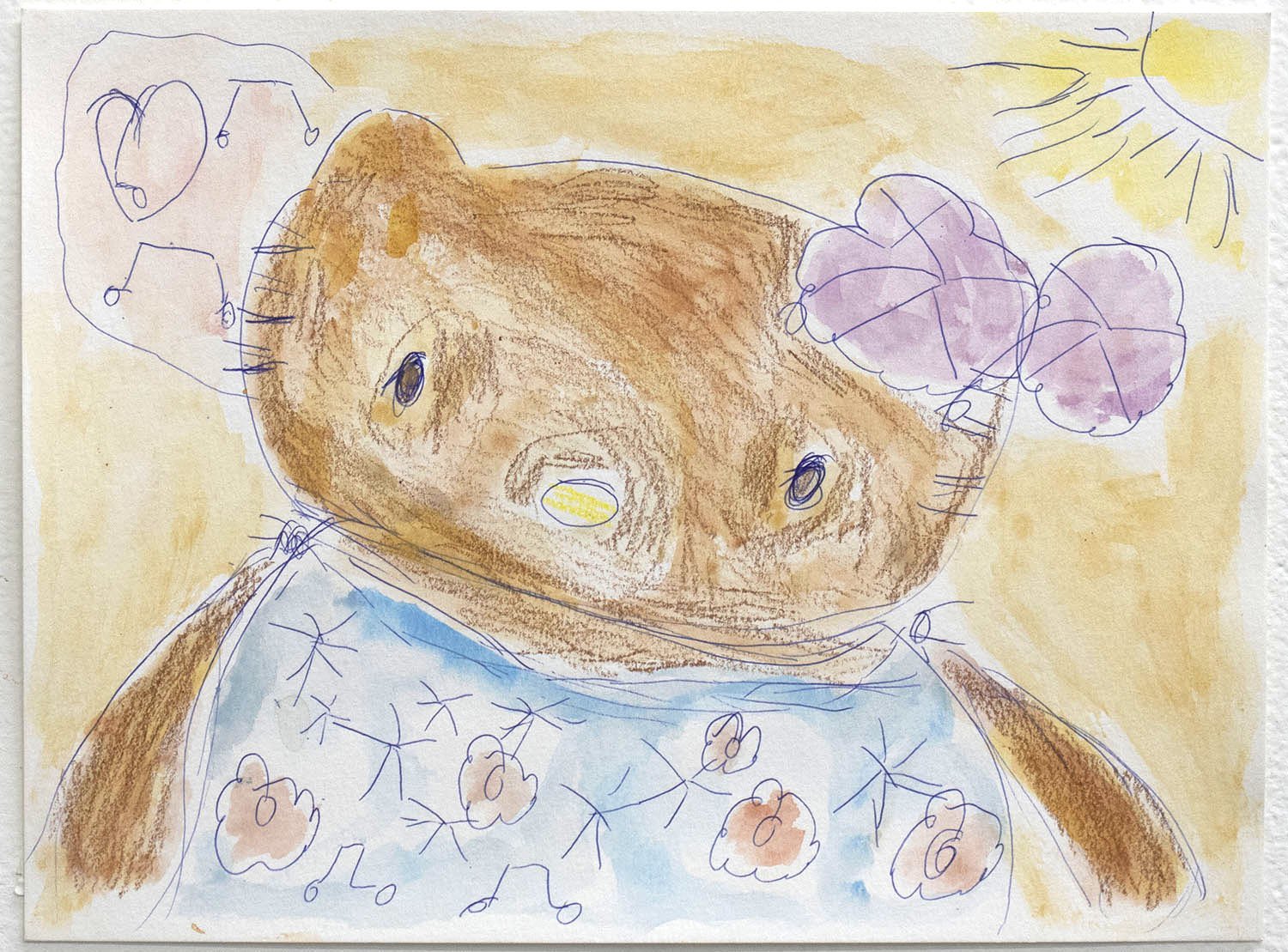 Untitled (Cat Character & Sun) by Camille Chang