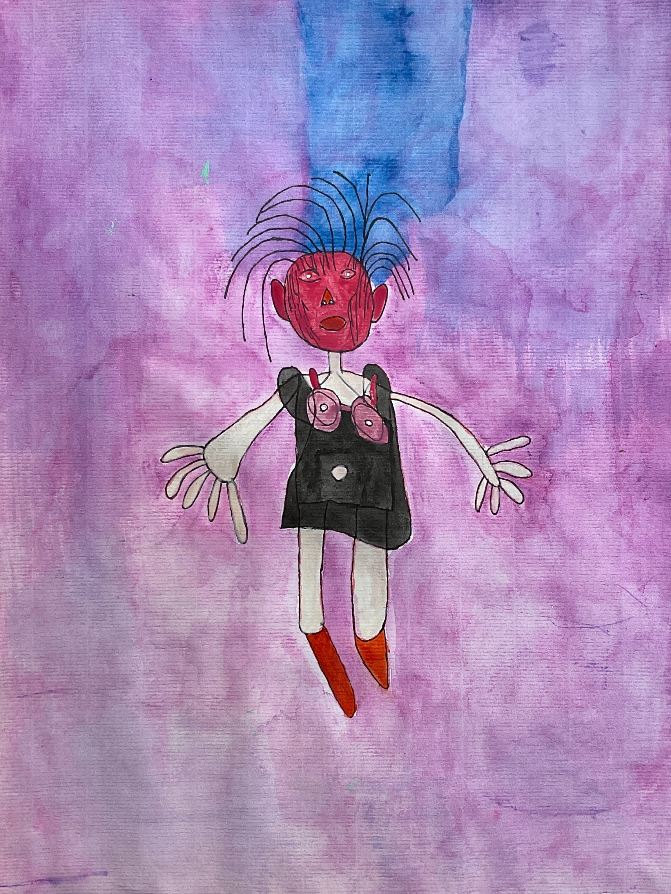 Untitled (Characeter On Purple Background) by Sebastian Campos