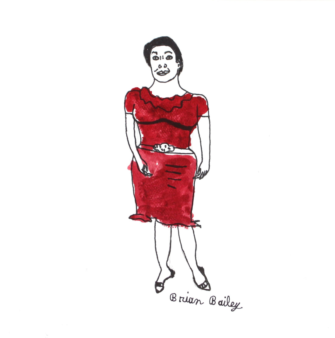 Untitled (Character In Red Dress) by Brian Bailey