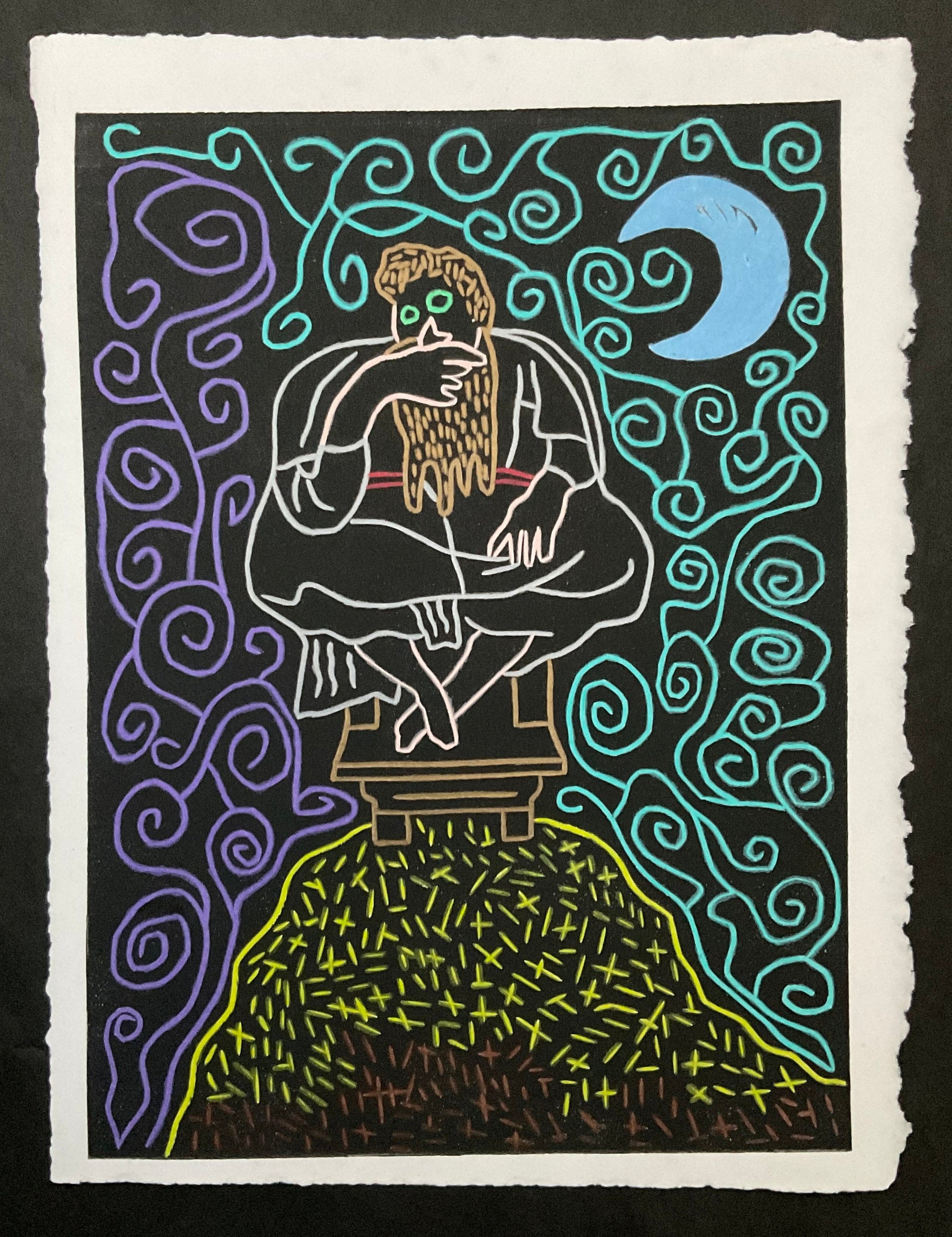 Untitled (Character On Black Background) by Anthony Morris