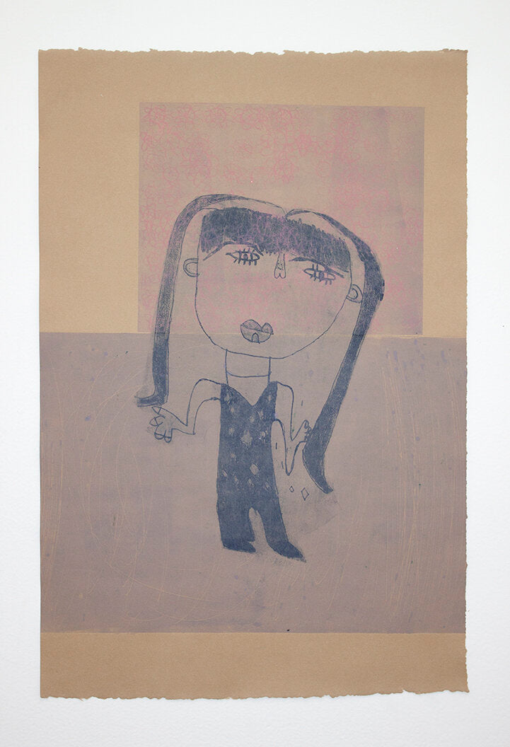Untitled (Character On Brown Background) by Mirna Rodriguez