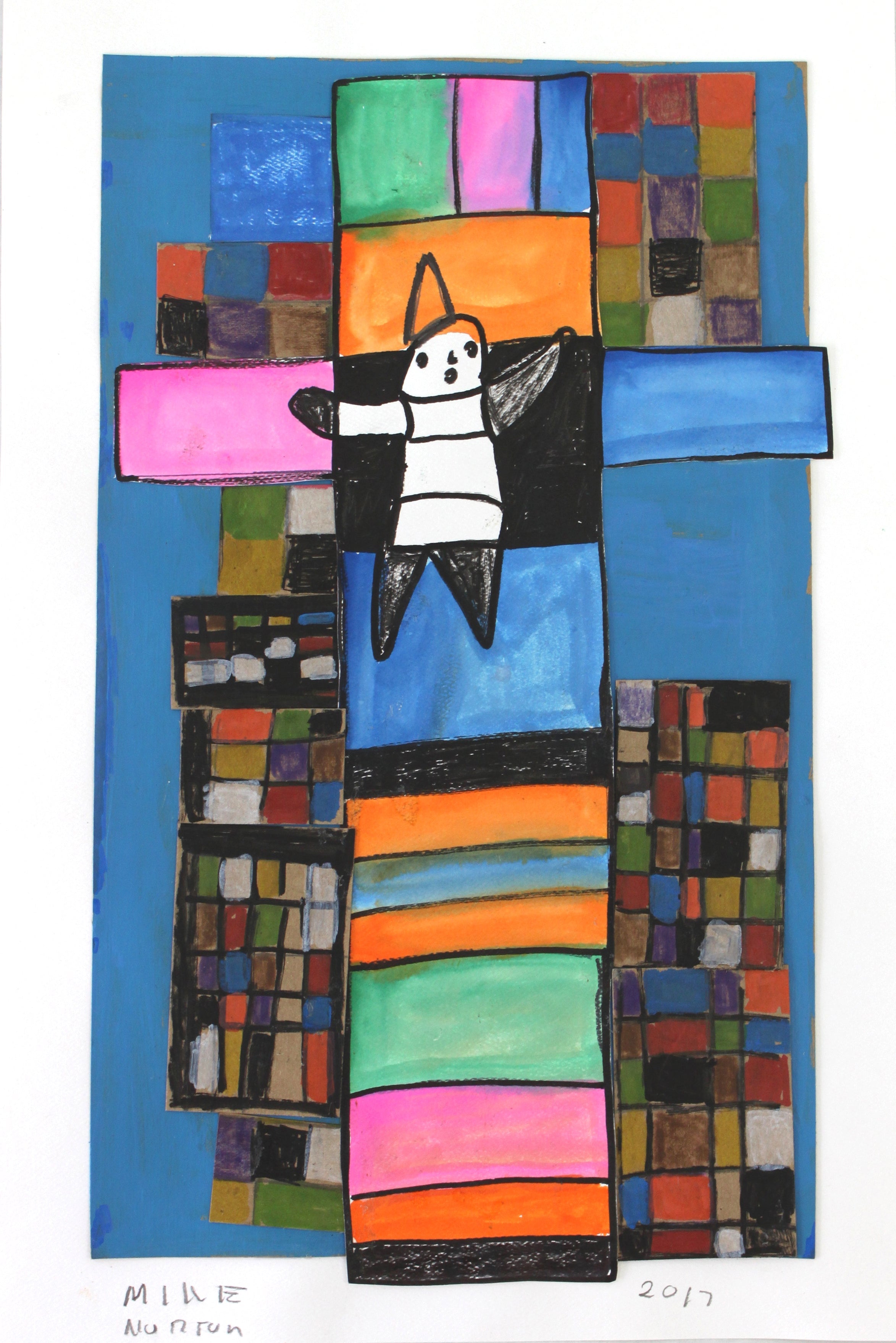 Untitled (Character On Colored Rectangles Background) by Miss Cookie Norton
