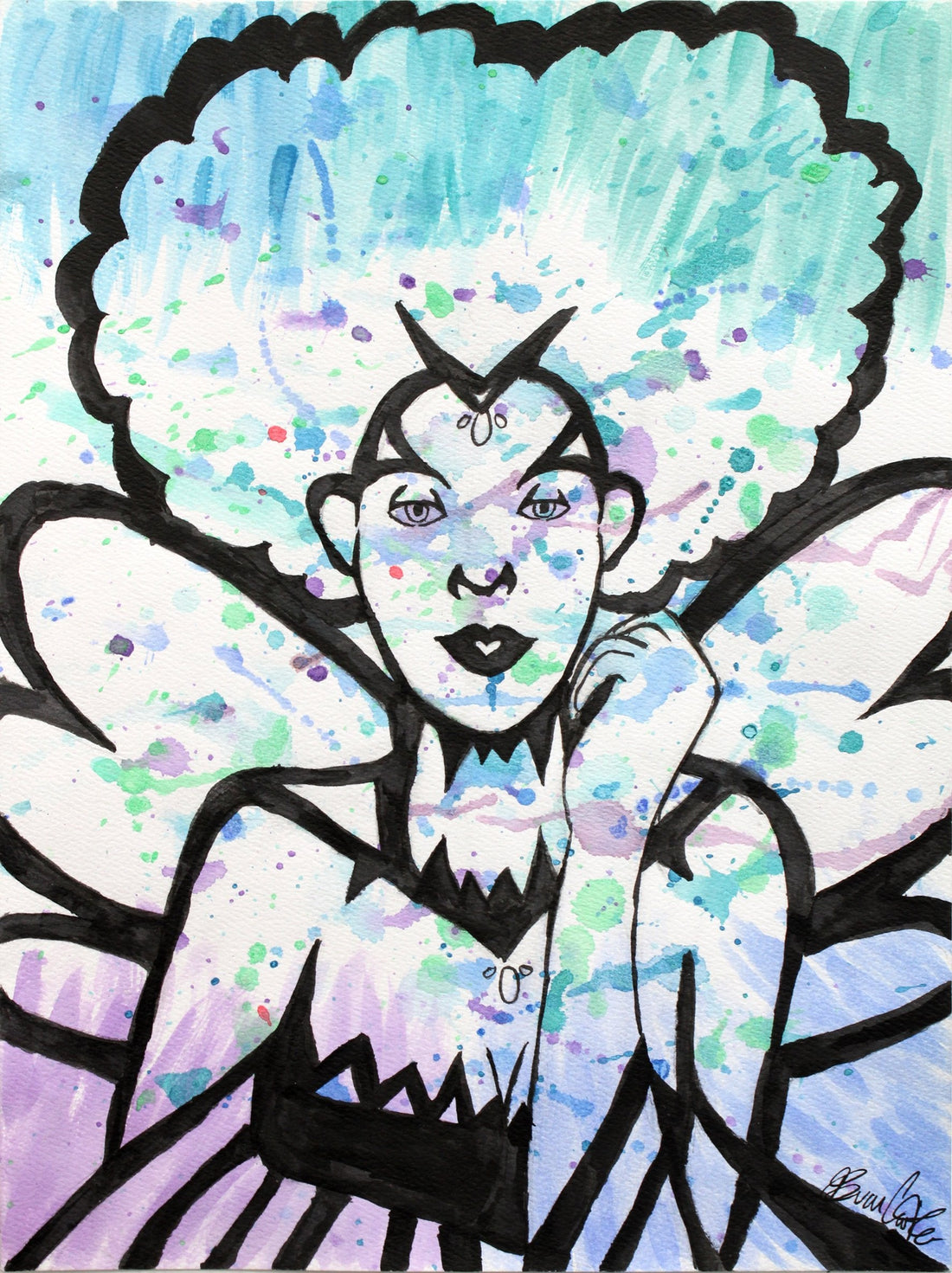 Untitled (Character On Cool Colors Background) by Evan Carter