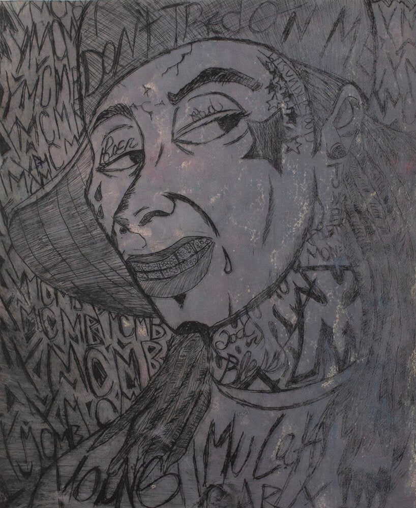 Untitled (Character On Gray Background) by Antwan Jones