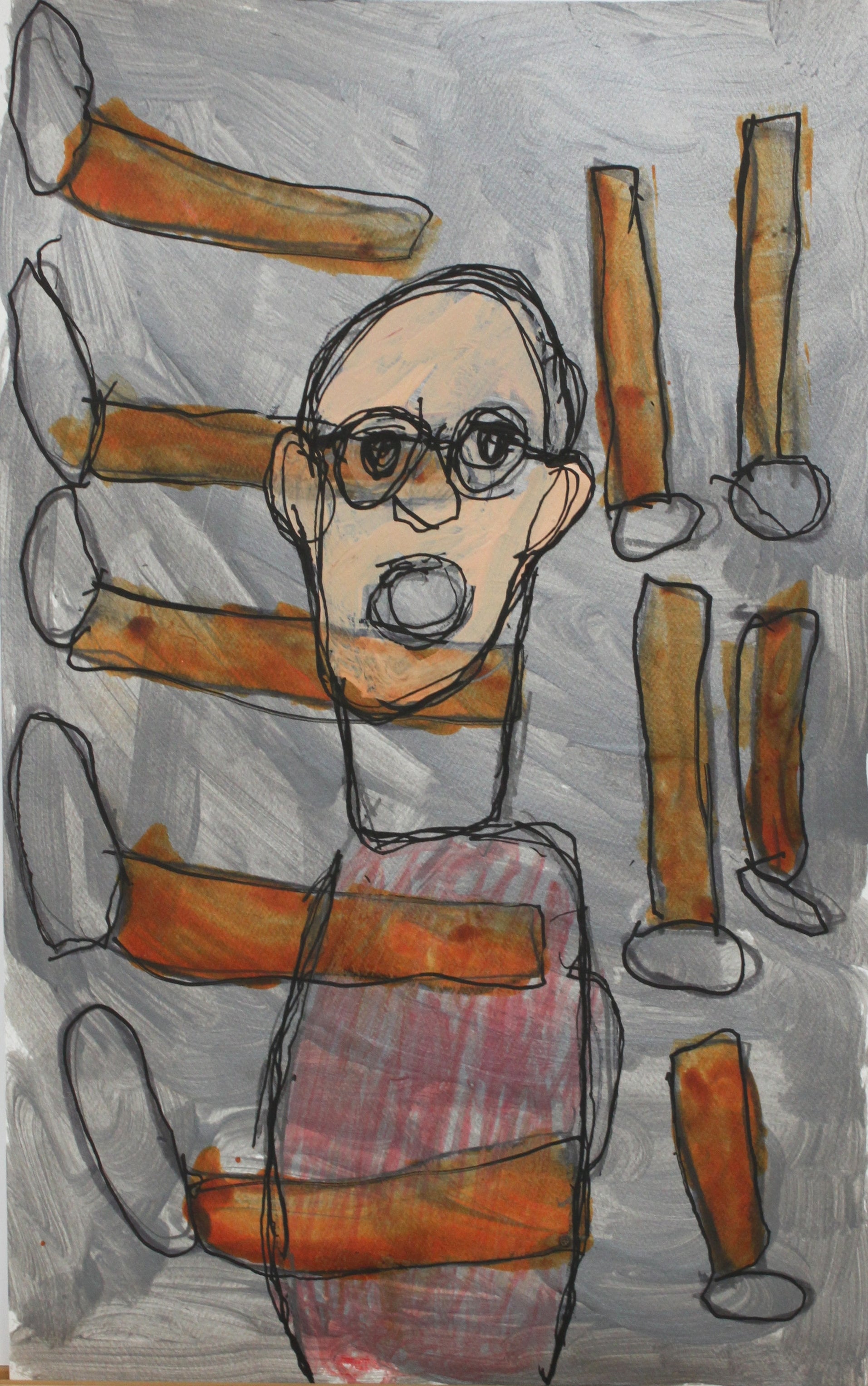 Untitled (Character On Gray Background) by James Rosenblum