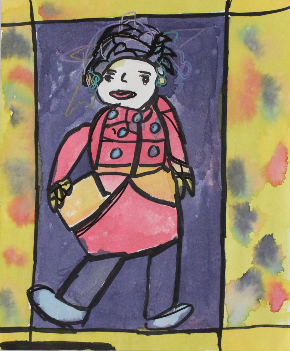 Untitled (Character On Purple Background) by Miss Cookie Norton