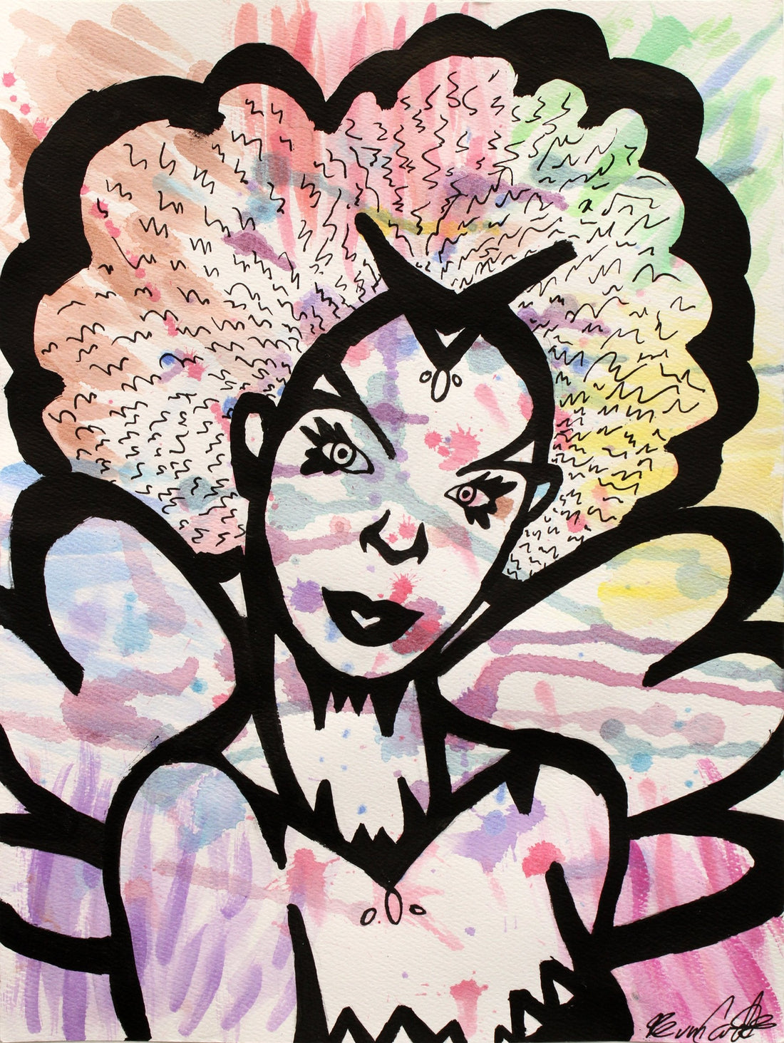 Untitled (Character On Warm Colors Background ) by Evan Carter