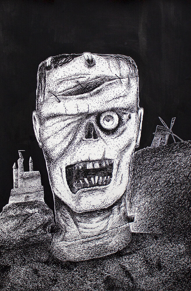 Untitled (Character With Head Stitches) by David Kreiger