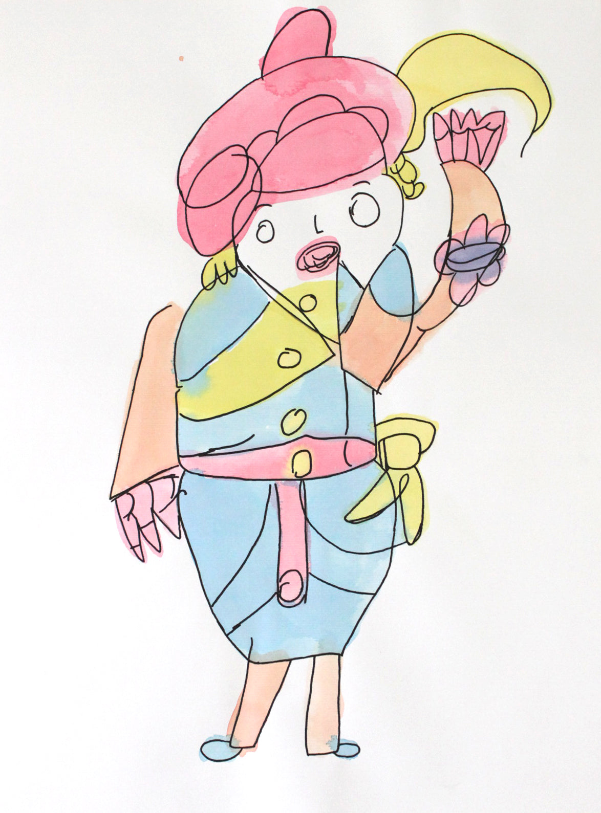 Untitled (Character With Pink Hat) by Miss Cookie Norton