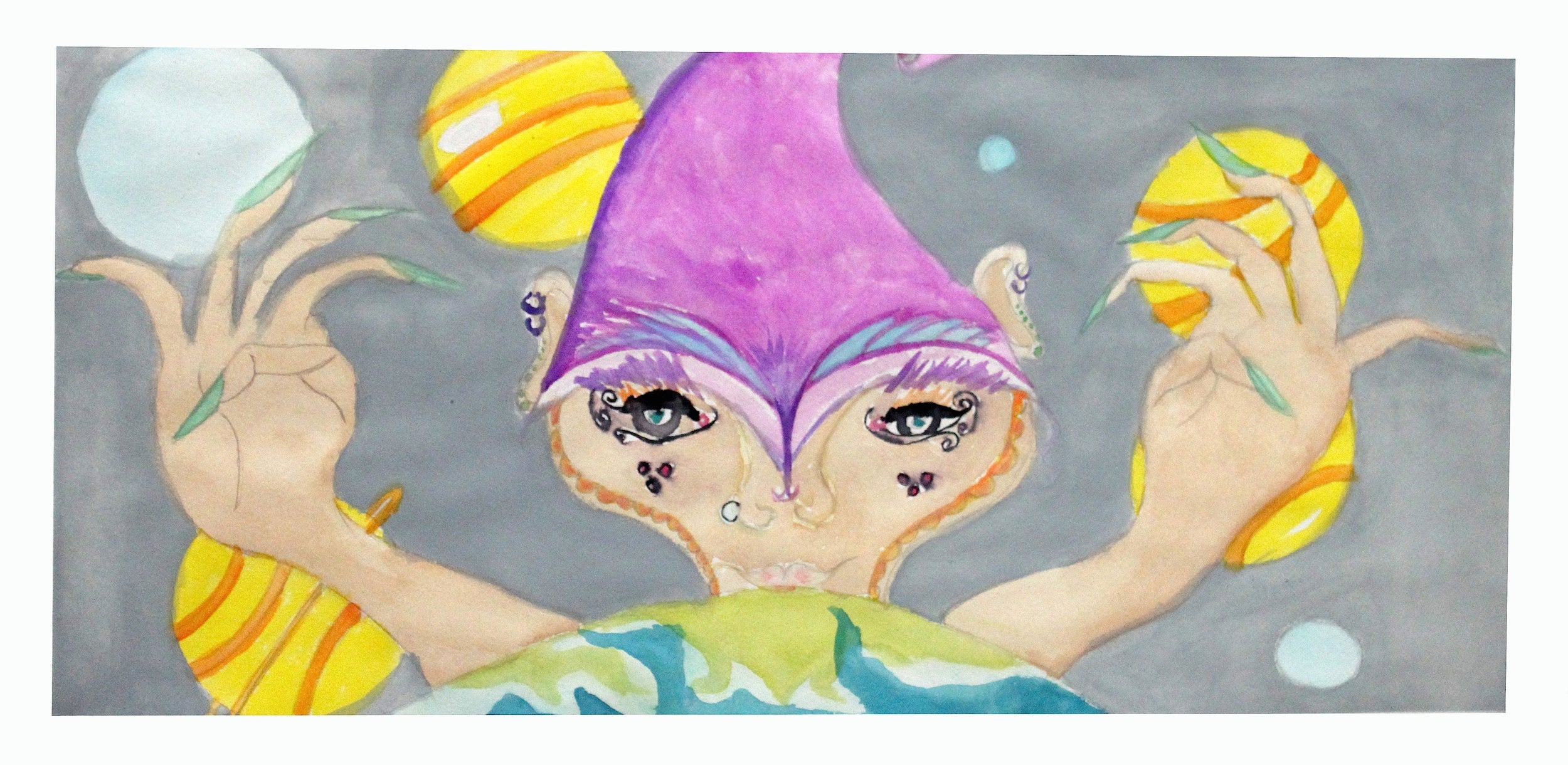 Untitled (Character With Purple Hat) by Jamie Arenas