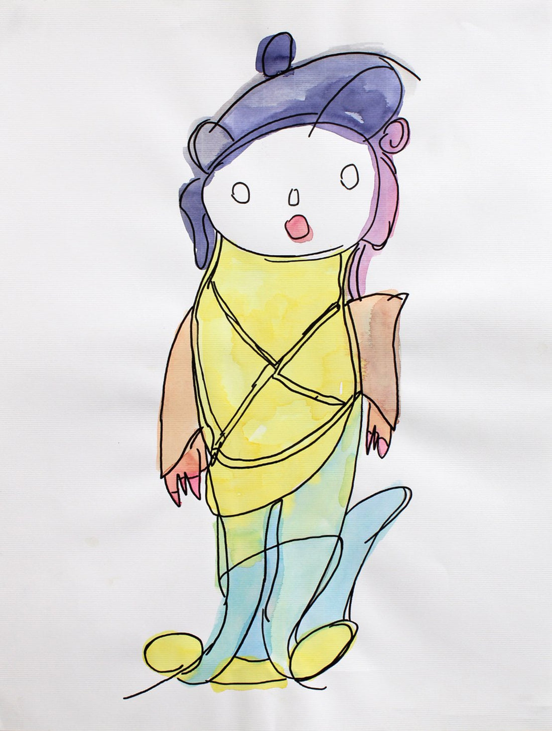 Untitled (Character With Purple Hat) by Miss Cookie Norton