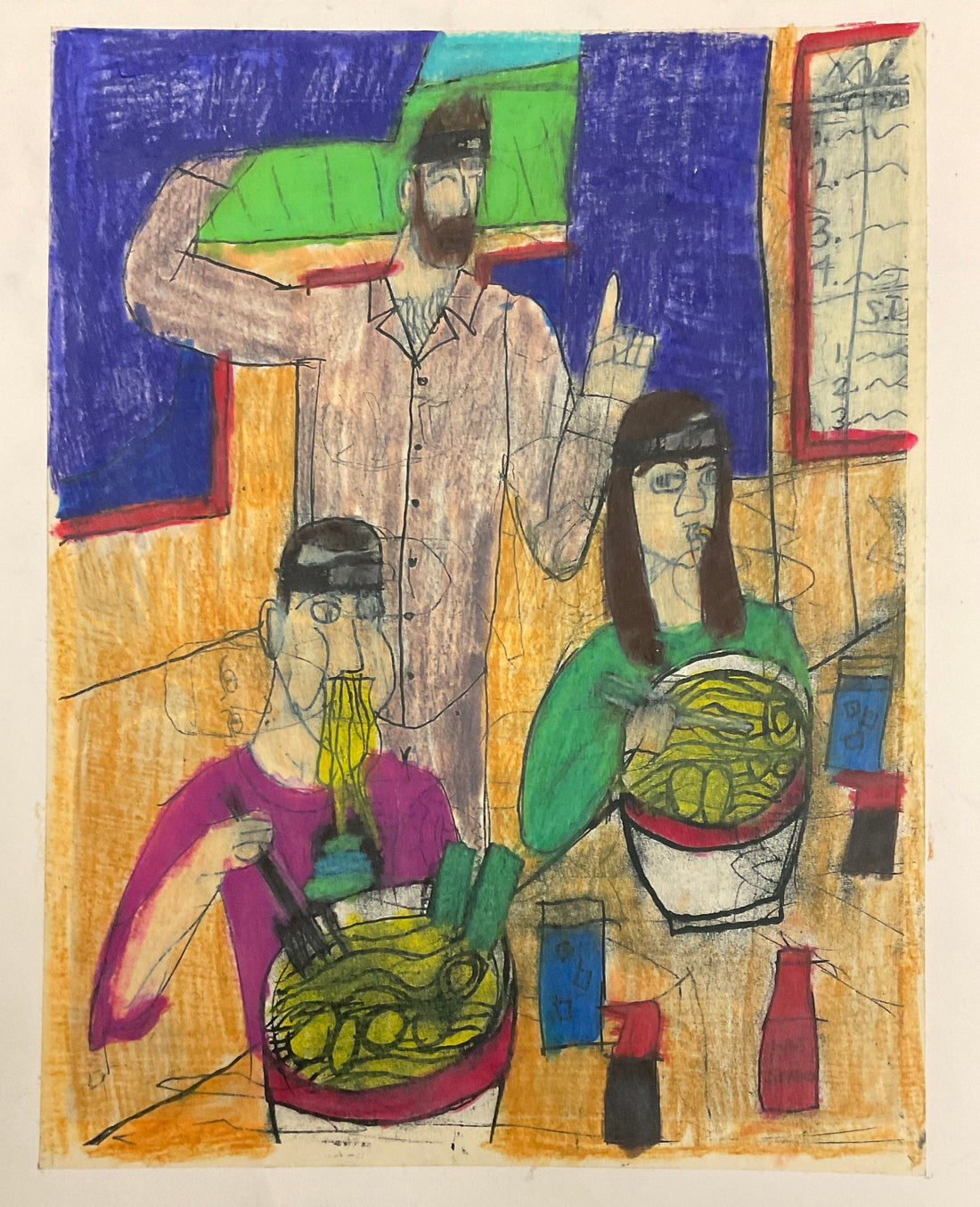 Untitled (Characters Eating) by Joshua Branch