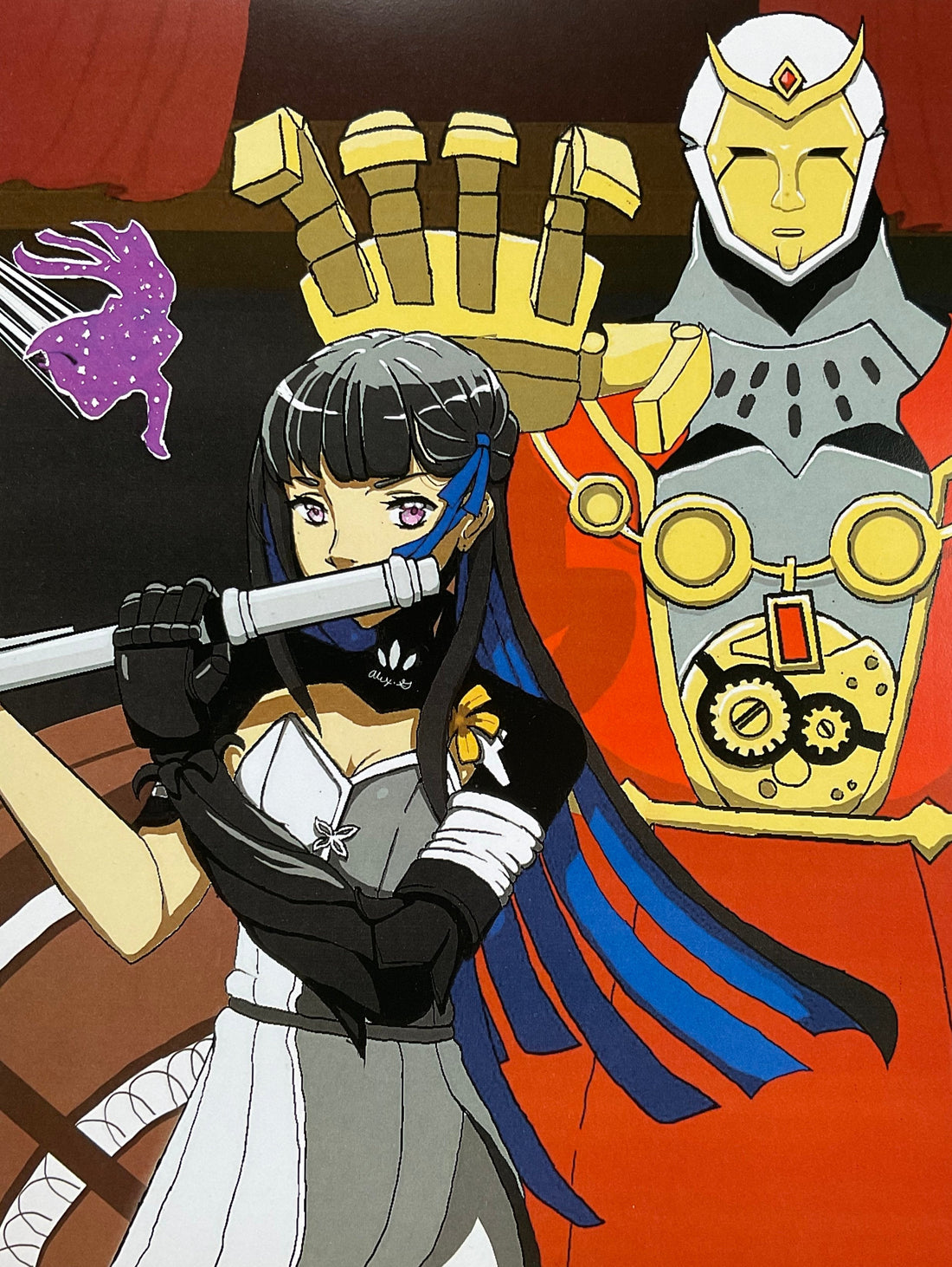 Untitled (Characters On Brown Background) by Alexander Garcia