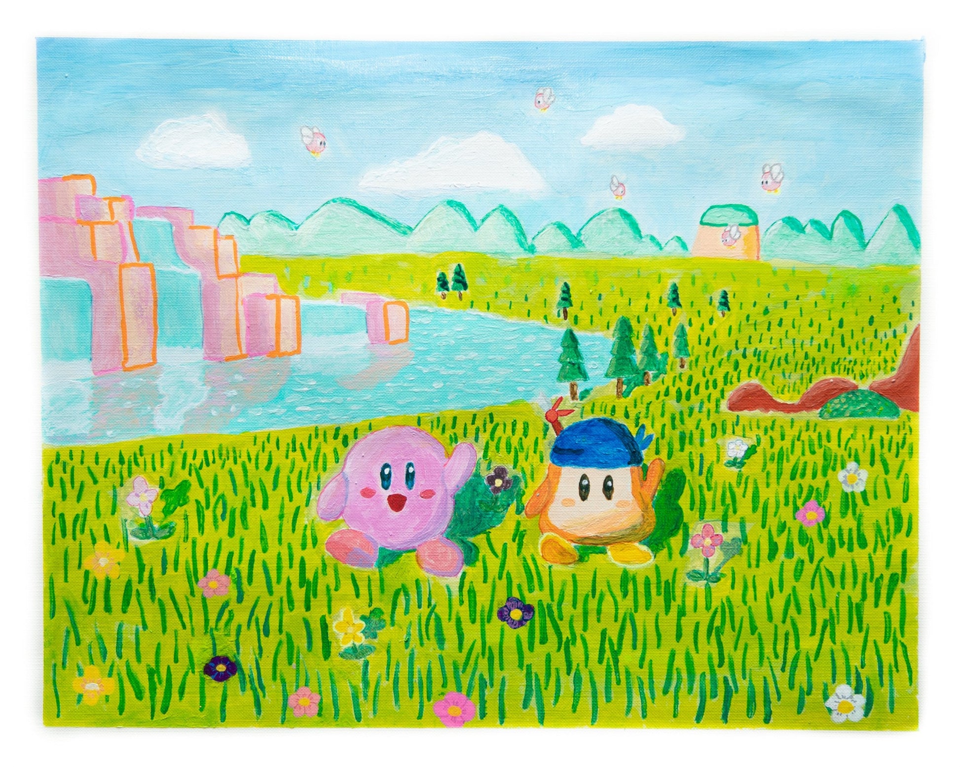 Untitled (Characters On Landscape Background) by Patrick Kreusch