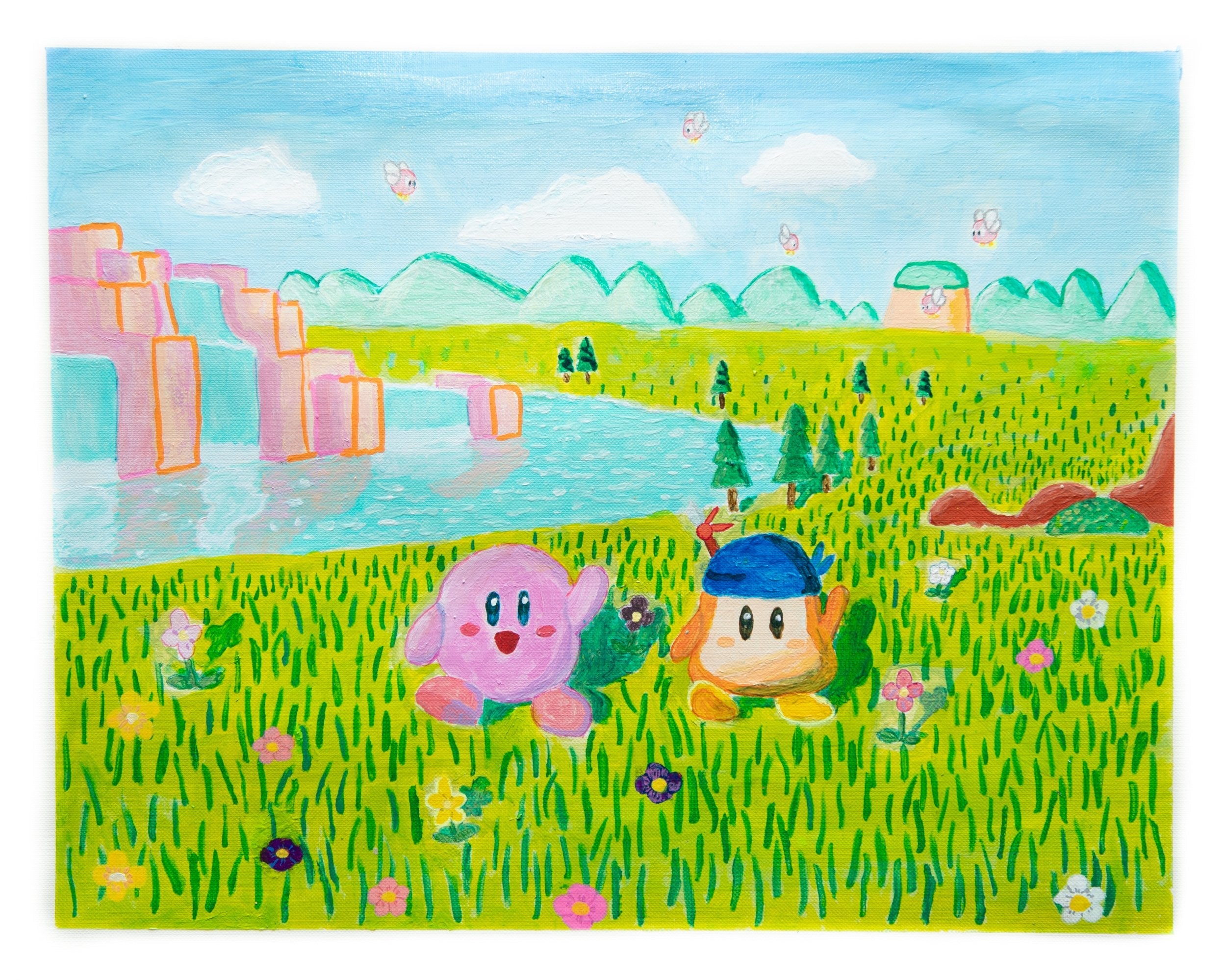 Untitled (Characters On Landscape Background) by Patrick Kreusch