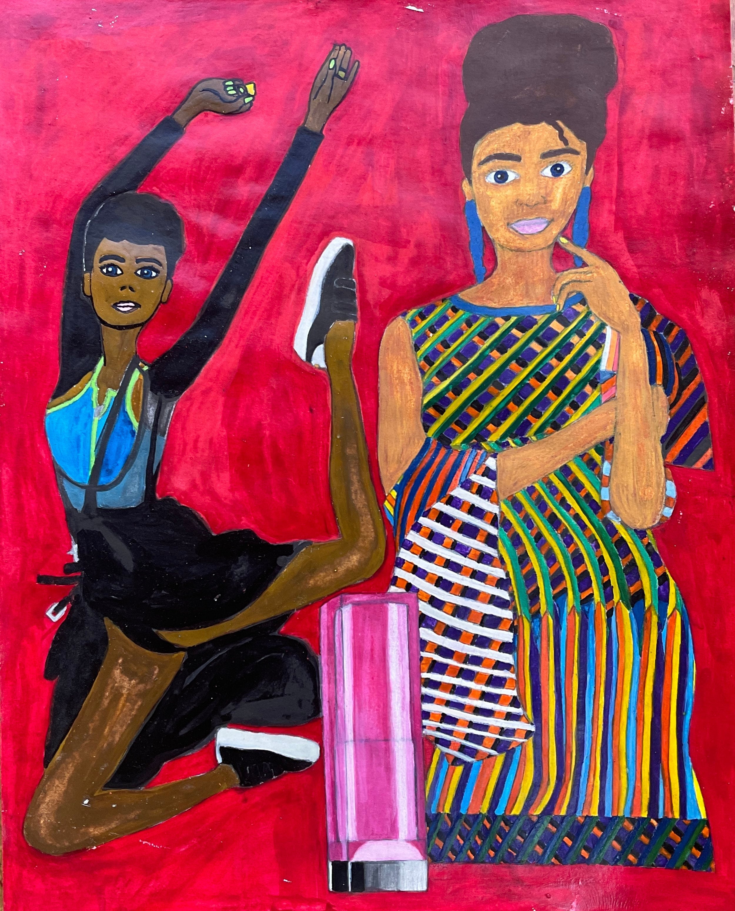 Untitled (Characters On Red Background) by Heidi Dong