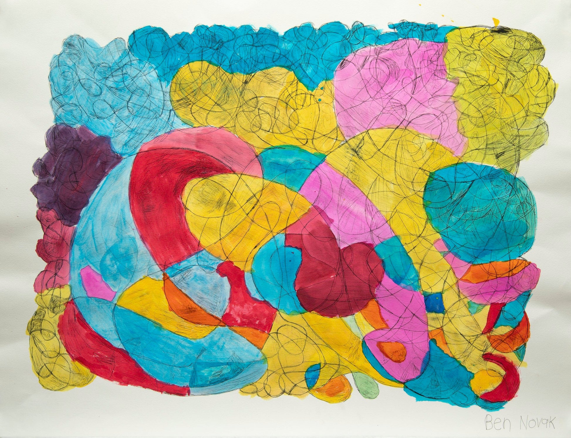 Untitled (Color Shapes On White Background) by Ben Novak