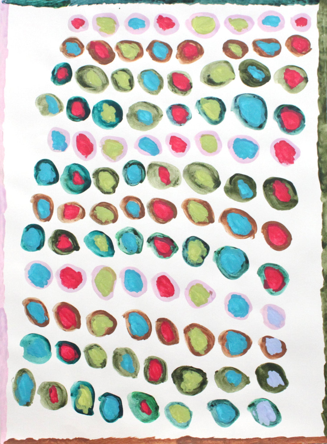 Untitled (Colored Circles with Pink Outlines) by Angela Alvarado