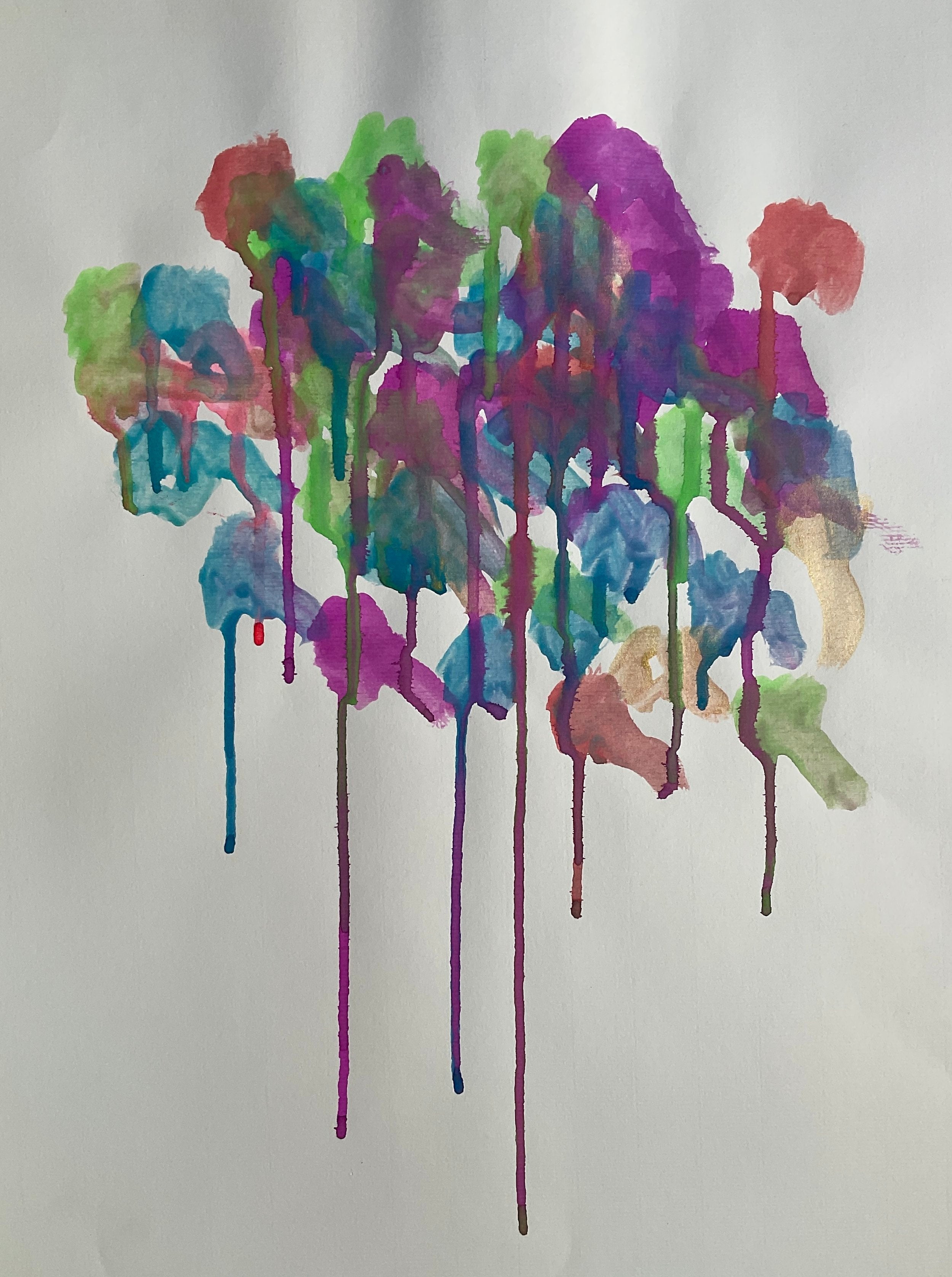 Untitled (dripping color dots) by Tiffiny Boyd