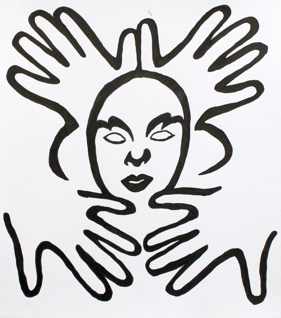 Untitled (Face & Hand Shapes) by Evan Carter